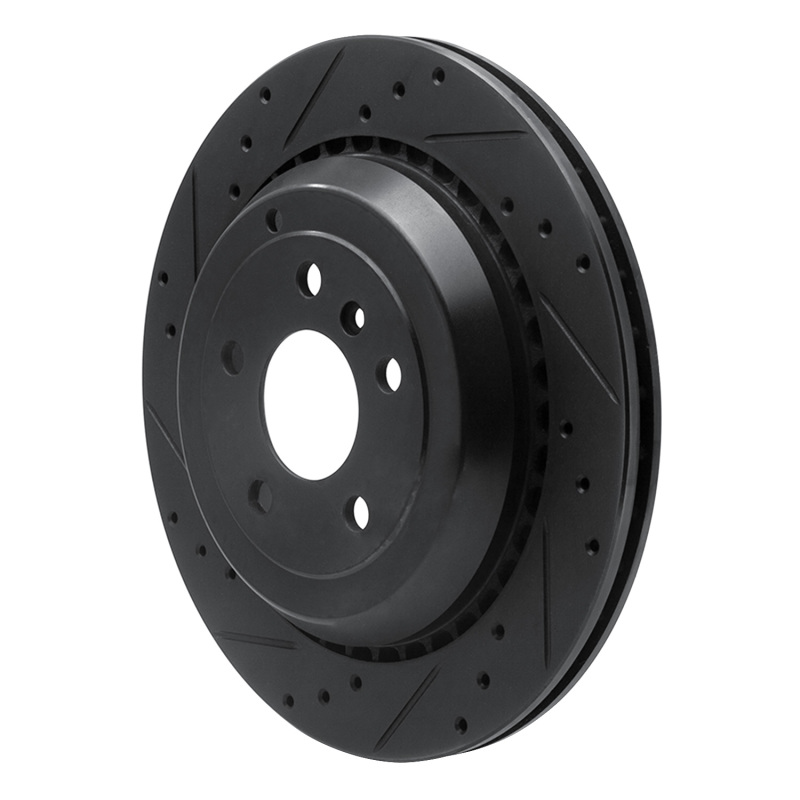 Mercedes-Benz ML350 Brake Rotor (1) - Rear Left - R1 Concepts - Drilled & Slotted - Black - `06-`12